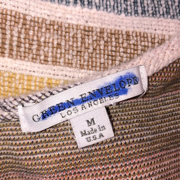 Green Envelope size medium striped cotton top - Picture 4 of 6